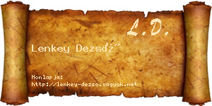 Lenkey Dezső névjegykártya