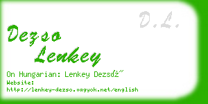 dezso lenkey business card